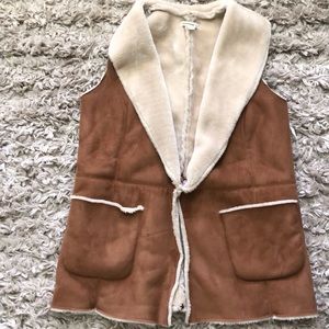 Faux suede vest